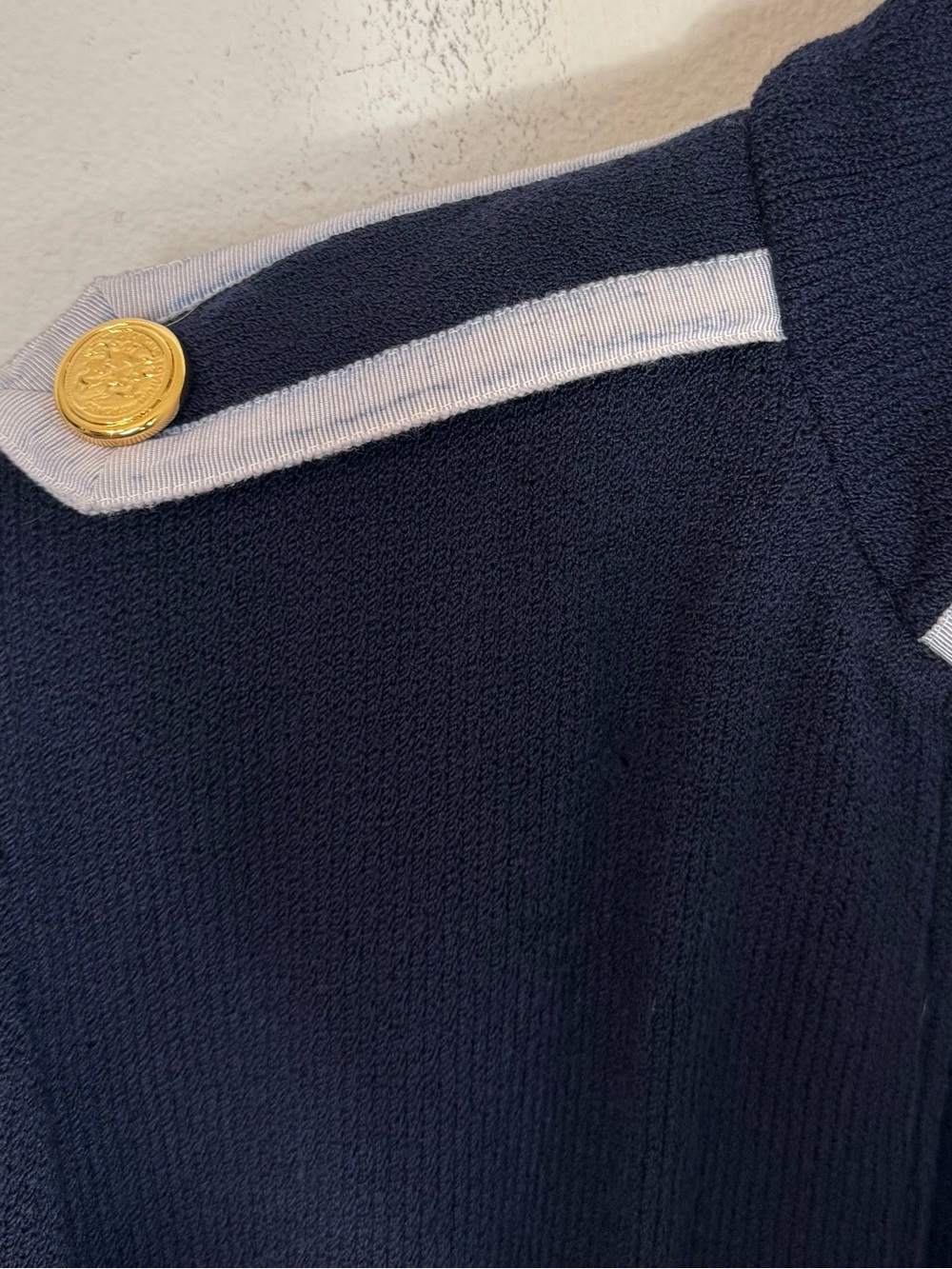 St John Crested Nautical Navy Zip Up Jacket Santana Knit Vintage USA Small - Picture 4 of 12